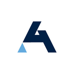  A 4 Logo, Letter A and Number 4 Logo Template
