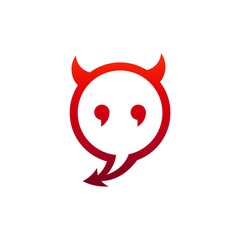 Devil Chatting Logo Template