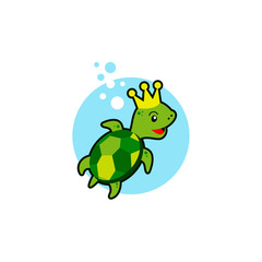 Cartoon Turtle Mascot Logo Template