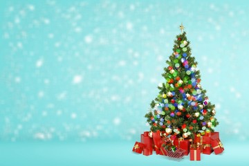 Fototapeta na wymiar Beautiful Christmas Tree on background