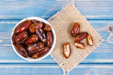 Dates as source natural vitamins and dietary fiber, healthy nutrition concept