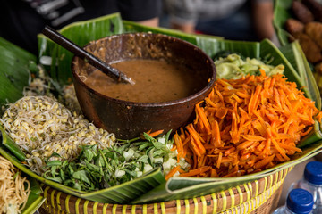sayur pecel with peanut sauce