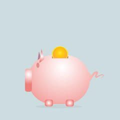 design concepts for business, coin and piggy, investing saving concept,