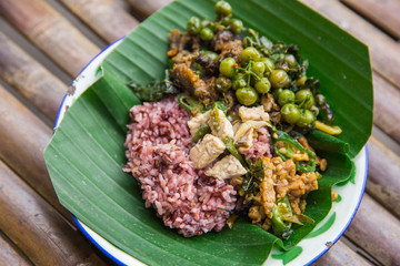 red or brown rice traditional javanese  food