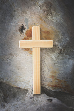 Background image of cross, Easter Sunday concept.
