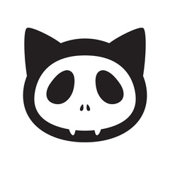 cat vector Halloween icon skull logo kitten cartoon character illustration face head black calico clip art graphic