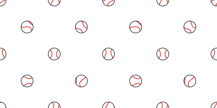 baseball Seamless pattern vector tennis ball tile background wallpaper isolated white