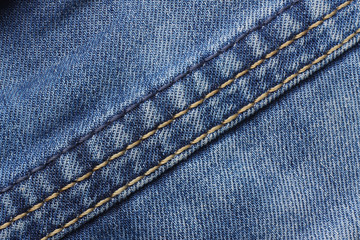 Blue jeans background. jeans texture. close up