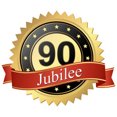 Jubilee button with banners - 90 years