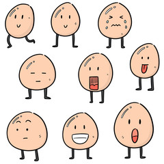 vector set of egg cartoon