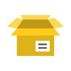 Empty open Box, flat icon design pixel perfect