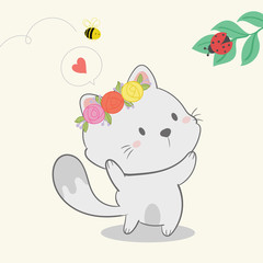 Cute cat vector