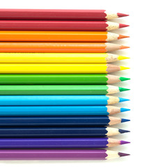 Fototapeta premium Color pencils and white background