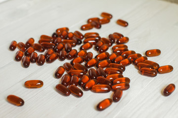 dietary supplements - lecithin. Capsule of lecithin. A sharp mind,a healthy liver.