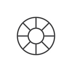 Obraz premium Color wheel outline icon. linear style sign for mobile concept and web design. simple line vector icon. Symbol, logo illustration. Pixel perfect vector graphics