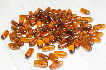 dietary supplements - lecithin. Capsule of lecithin. A sharp mind,a healthy liver.