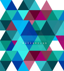 Multicolored triangles abstract background, mosaic tiles concept