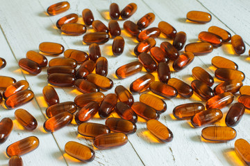 dietary supplements - lecithin. Capsule of lecithin. A sharp mind,a healthy liver.