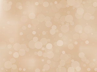 Gold bokeh background. Light abstract backdrop with transparent circles, rounds, dots. Vector illustration