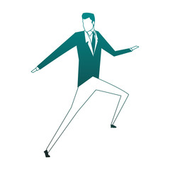 Businessman jumping isolated vector illustration graphic design