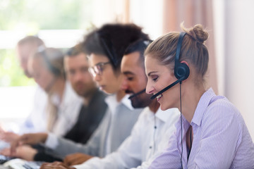 Customer Service Executives Working In Call Center