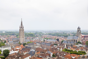 Fototapeta na wymiar Bruges Church And Cathedral