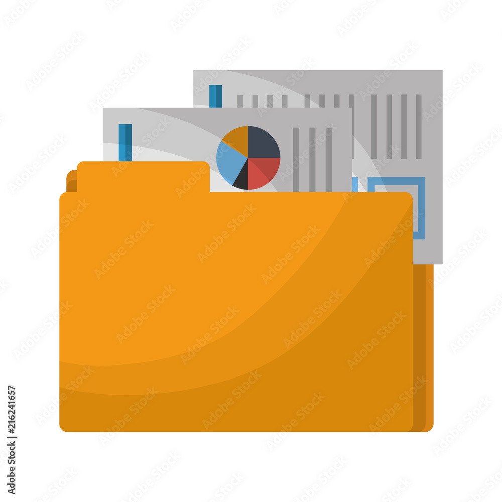 Poster office folder file documents financial data vector illustration