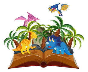 Dinosaur park open book