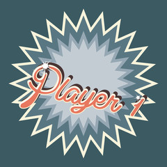 retro videogame design with over blue background, colorful design. vector illustration