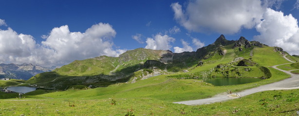 The Grunwaldsee in Obertauern near Hochalm and Seekarspitze. Austria