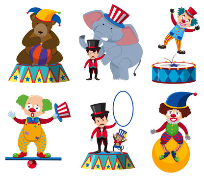 A set of circus character
