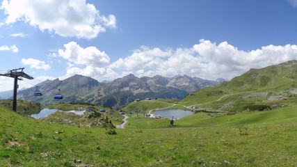 Fototapeta na wymiar The Grunwaldsee in Obertauern near Hochalm and Seekarspitze. Austria