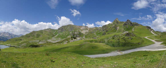 The Grunwaldsee in Obertauern near Hochalm and Seekarspitze. Austria