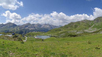 The Grunwaldsee in Obertauern near Hochalm and Seekarspitze. Austria