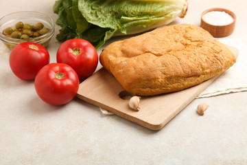 Ingredients for cooking bruschetta