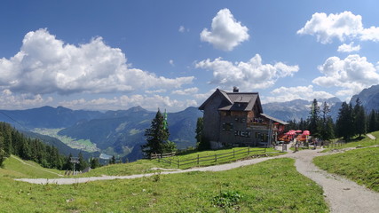 Gablonzer Hütte near the Gosausee in Salzkammergut. Dachstein. Austria