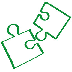 Handgezeichnetes Puzzle in grün