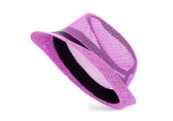 Vintage Straw hat fasion for man isolated on white background