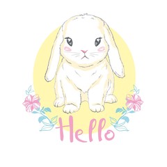 Cute bunny girl with crown. Dream Big Princess