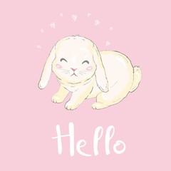 Cute bunny girl with crown. Dream Big Princess