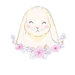 Cute bunny girl with crown. Dream Big Princess