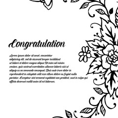 Vintage floral design congratulation collection vector illustration
