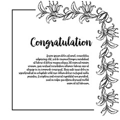 Collection of floral congratulation design art vector illustration