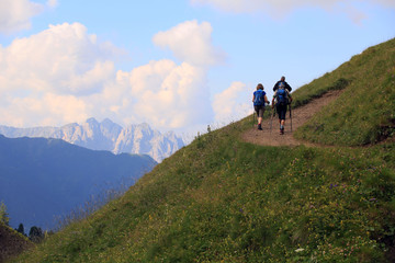 Obraz premium Wanderer in Südtirol
