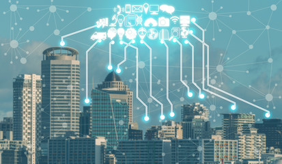 Smart city and wireless communication network.