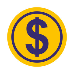 coin dollar isolated icon
