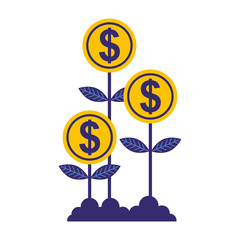 plants money isolated icon