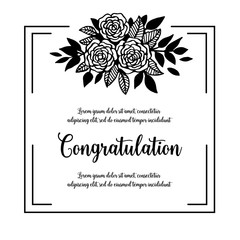 Congratulation floral design greeting card vector illustration