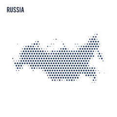 Fototapeta premium Dotted map of Russia isolated on white background.