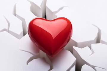 High Angle View Of Red Heart